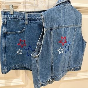 Denim vest & skort